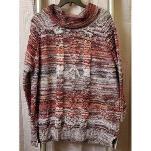 Women's Size XL Studio Sweater Pullover Cowl‎ Neck Maroon.